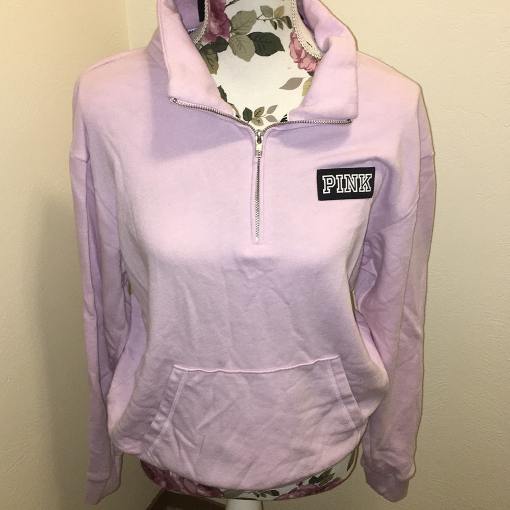 Vs pink half zip sweaters